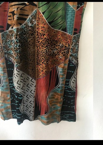 Desenli Bohem Elbise - Görsel 7