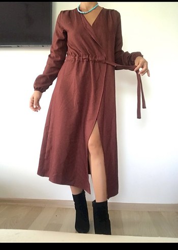 bağlamalı elbise - Görsel 4