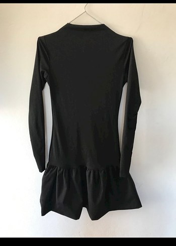 Uzun Kollu Siyah Esnek Elbise - Görsel 6