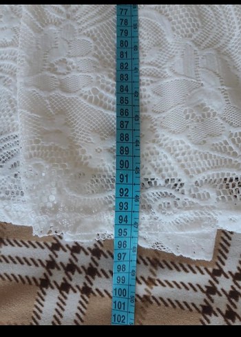 Yumuşak Güpür Muhteşem Beyaz Elbise - Görsel 11