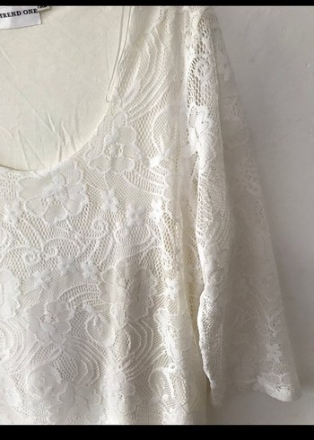 Yumuşak Güpür Muhteşem Beyaz Elbise - Görsel 12