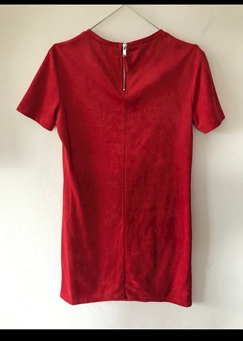 36-38 Beden Kırmızı Süet Elbise - Görsel 10