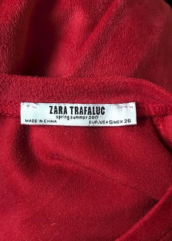 36-38 Beden Kırmızı Süet Elbise - Görsel 8