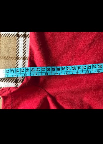 36-38 Beden Kırmızı Süet Elbise - Görsel 5