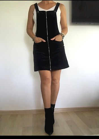 Kadife Askılı Elbise - Görsel 2