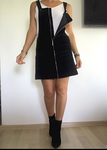 Kadife Askılı Elbise - Görsel 4