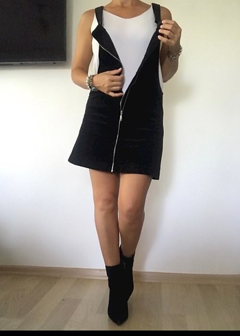 Kadife Askılı Elbise - Görsel 5