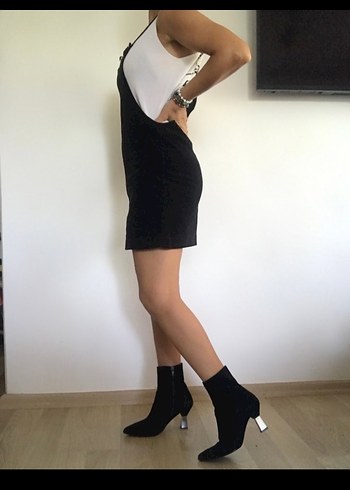 Kadife Askılı Elbise - Görsel 6