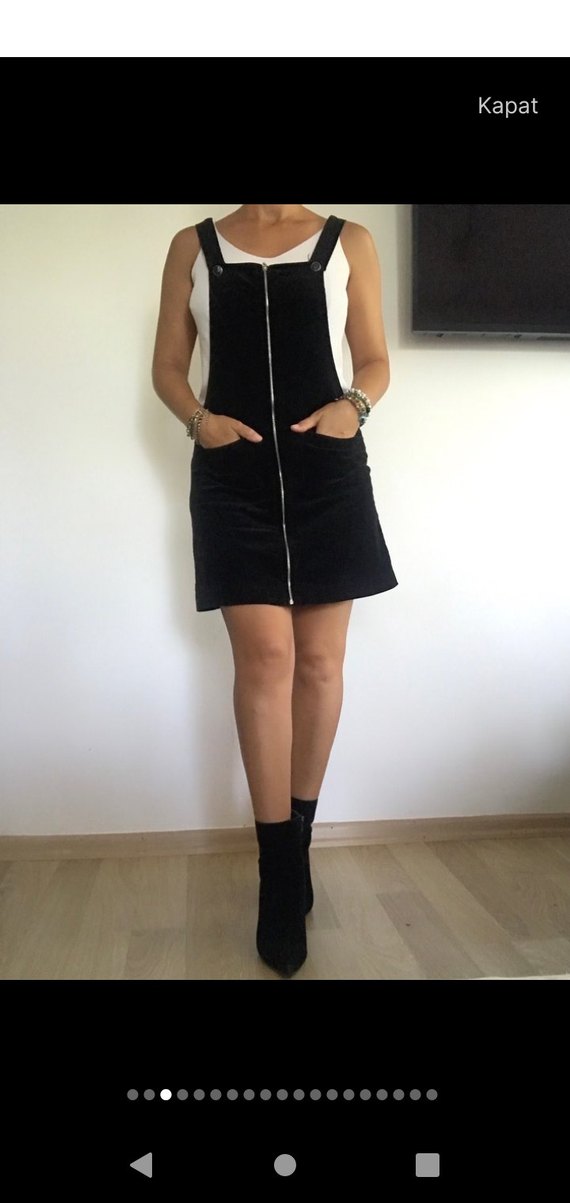 Kadife Askılı Elbise - Görsel 2