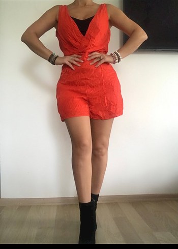 Kırmızı Cepli Tulum - Görsel 5