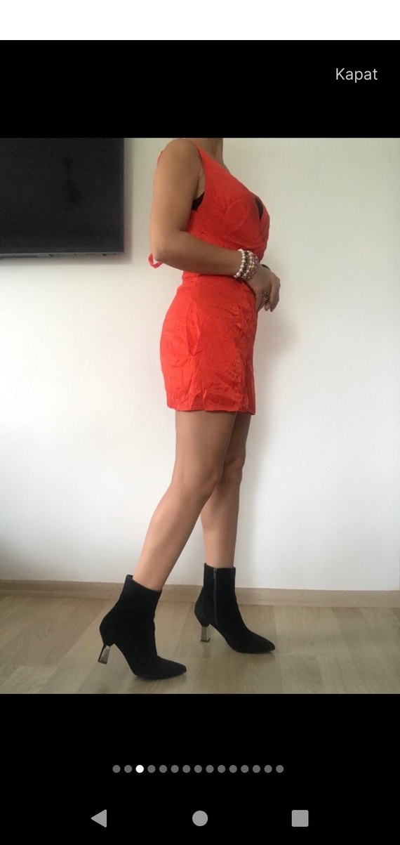 Kırmızı Cepli Tulum - Görsel 3