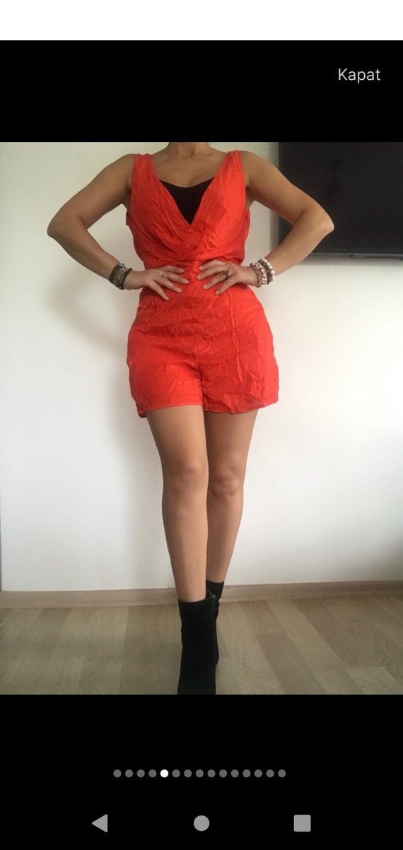 Kırmızı Cepli Tulum - Görsel 5