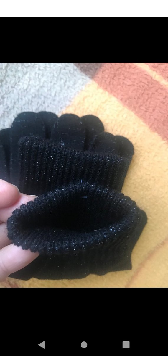 Kadın Siyah Triko Eldiven - Görsel 5