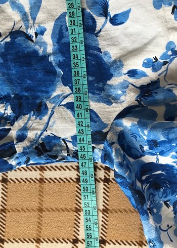 Mavi Desenli Bol Kesim Elbise - Görsel 5