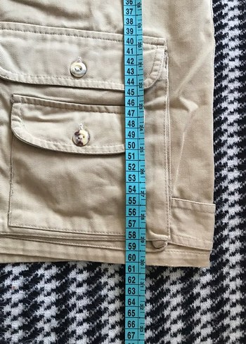 Düğmeli Bej Kolsuz Erkek Avcı Yelek - Görsel 9