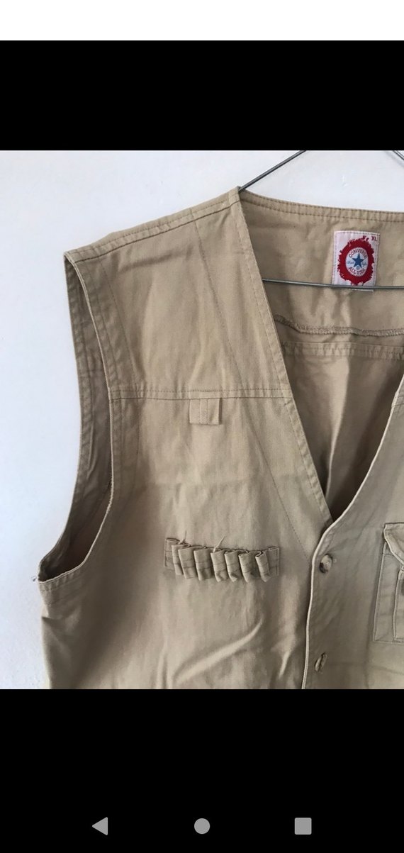 Düğmeli Bej Kolsuz Erkek Avcı Yelek - Görsel 3