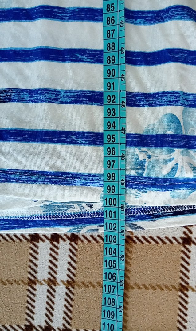 Mavi Çizgili Rahat Elbise — görsel 4/5