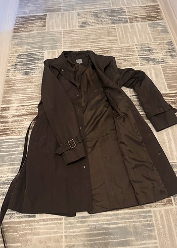 Kahverengi Midi Kemerli Kadın Trençkot - Görsel 3