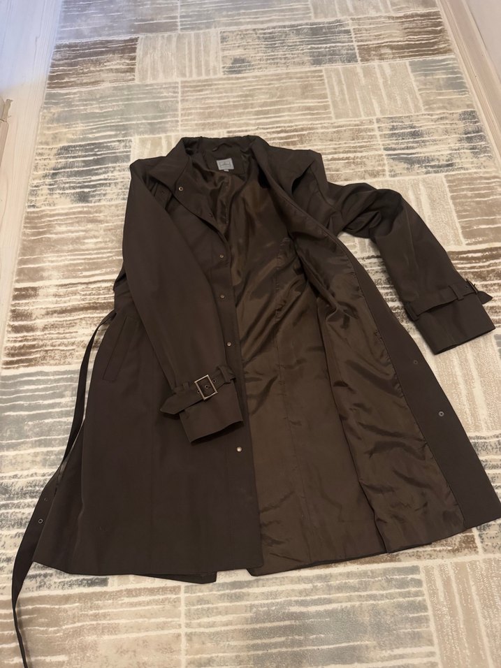 Kahverengi Midi Kemerli Kadın Trençkot - Görsel 3