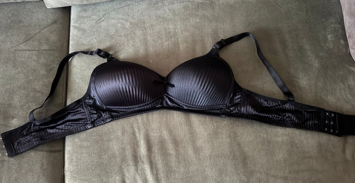 Klasik Siyah Düz Dokulu Sütyen - Görsel 2
