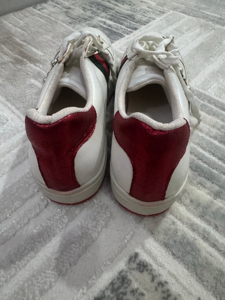 Beyaz Nakışlı Kadın Spor Ayakkabı - Görsel 2