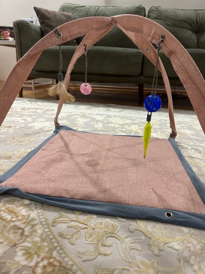 Pembe Pastel Kedi Oyun Halısı - Görsel 2