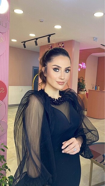 38 Beden siyah Renk Abiye