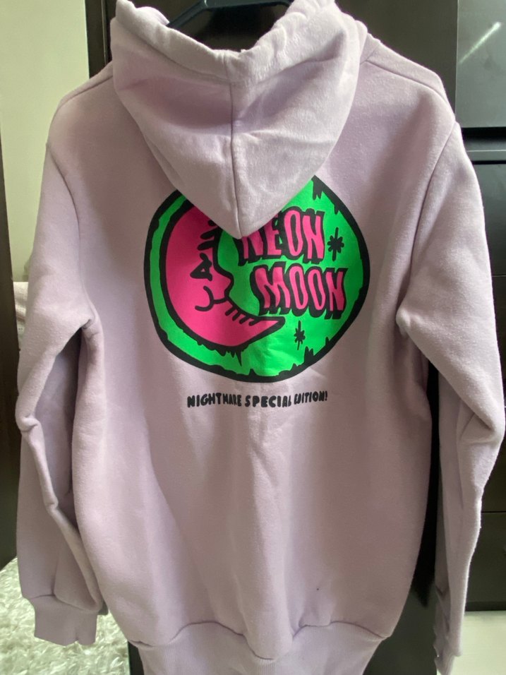 Lila oversize sweatshirt hoddie - Görsel 4