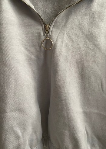 Addax Gri Yarım Fermuarlı Kadın Sweatshirt