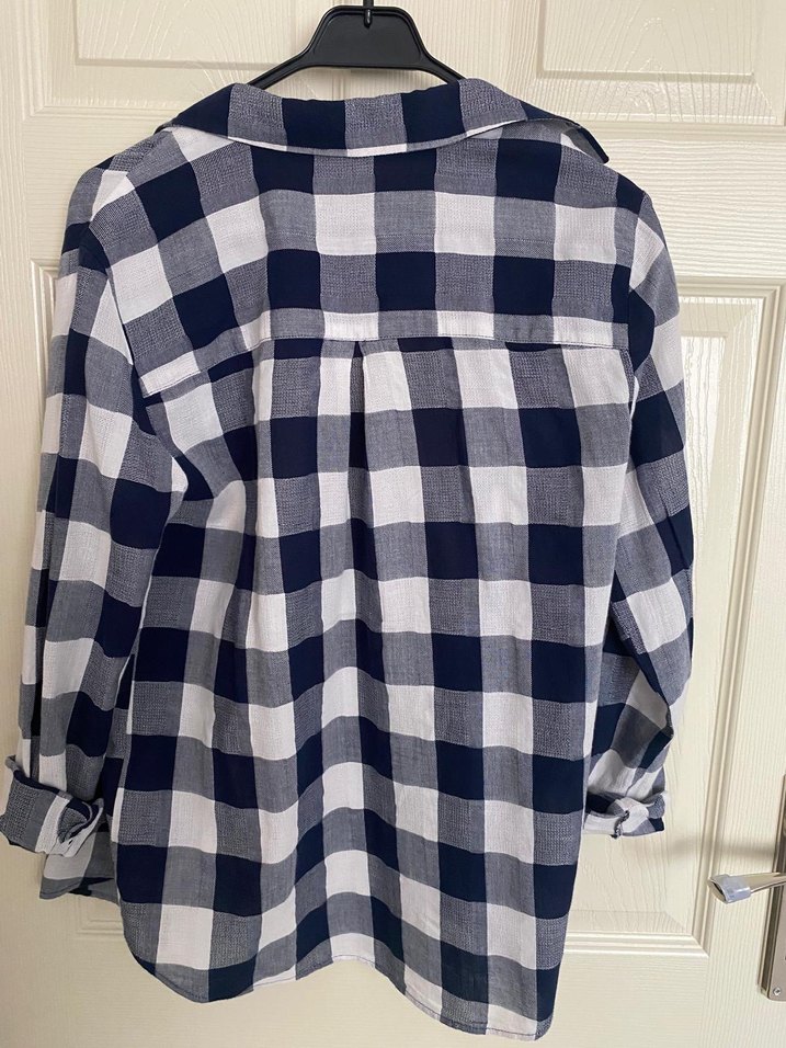 Colins Kareli mavi lacivert beyaz oduncu gömleği - Görsel 3