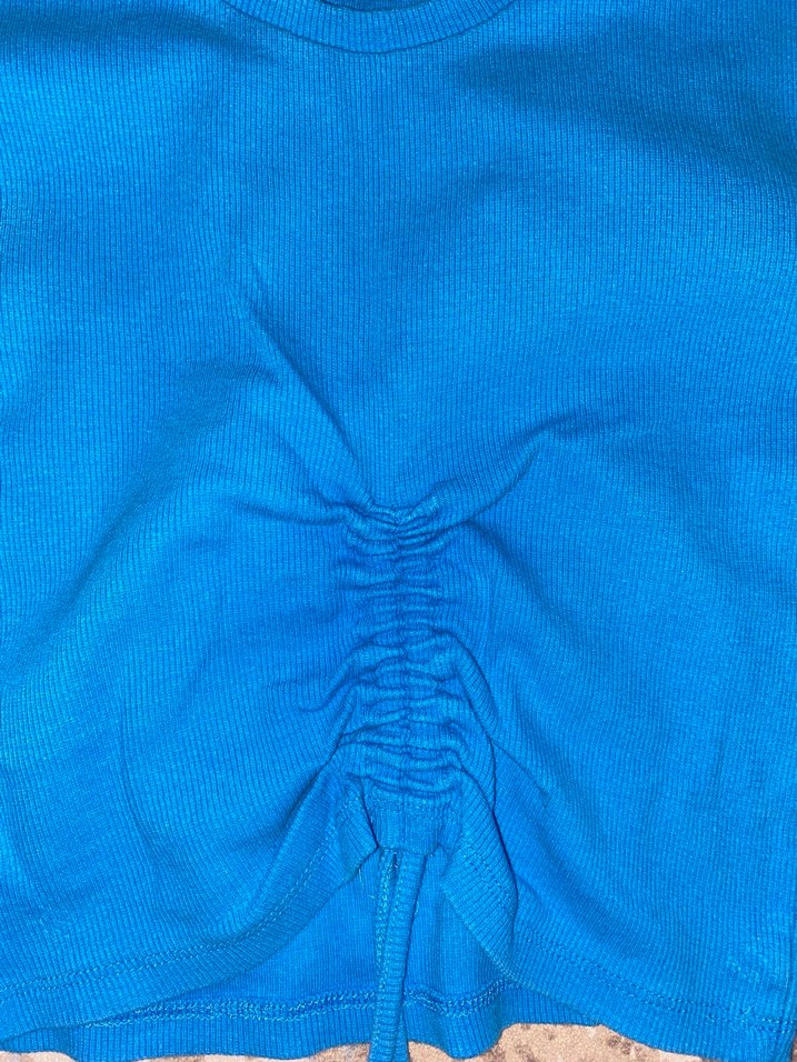 Mavi Kadın Uzun Kollu Crop Top Belden Bağlama Detaylı - Görsel 3