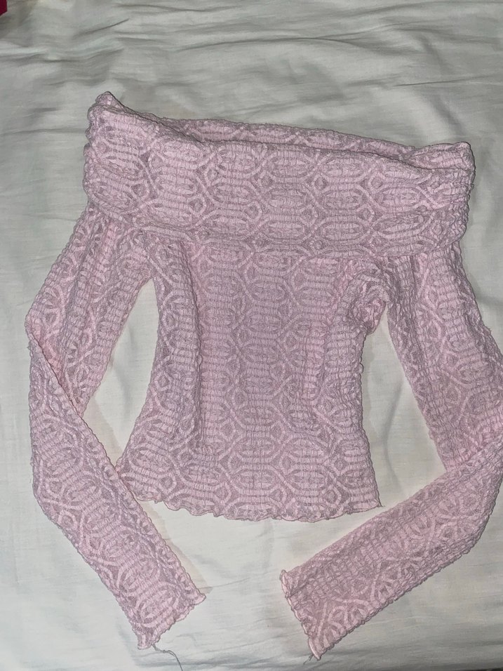 Coquette Dantelli Baby Pink Vintage Bluz - Görsel 4