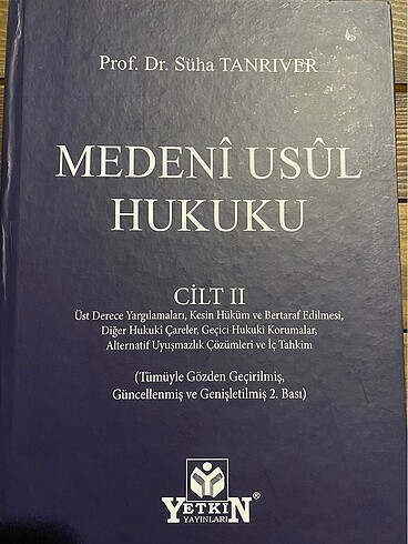 Medeni Usul Hukuku Cilt 2 Süha Tanrıver