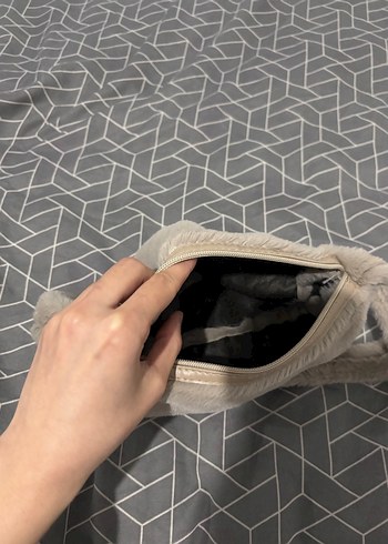 Bej Kürklü Kadın Omuz Çantası - Görsel 3