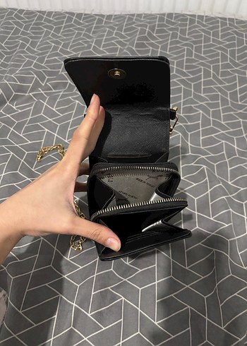 Zincir Askılı Siyah Deri Kadın Çapraz Çanta - Görsel 3