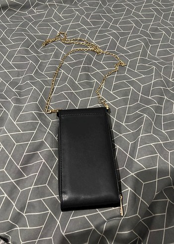Zincir Askılı Siyah Deri Kadın Çapraz Çanta - Görsel 2