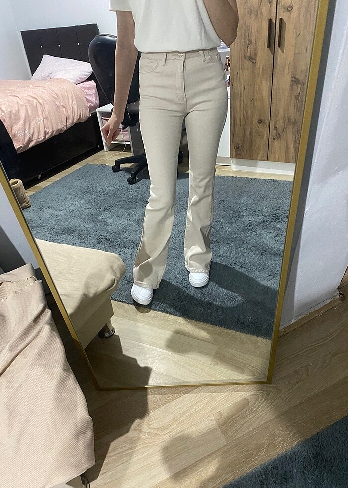 Taş Likralı İspanyol Paça Pantolon - Görsel 3