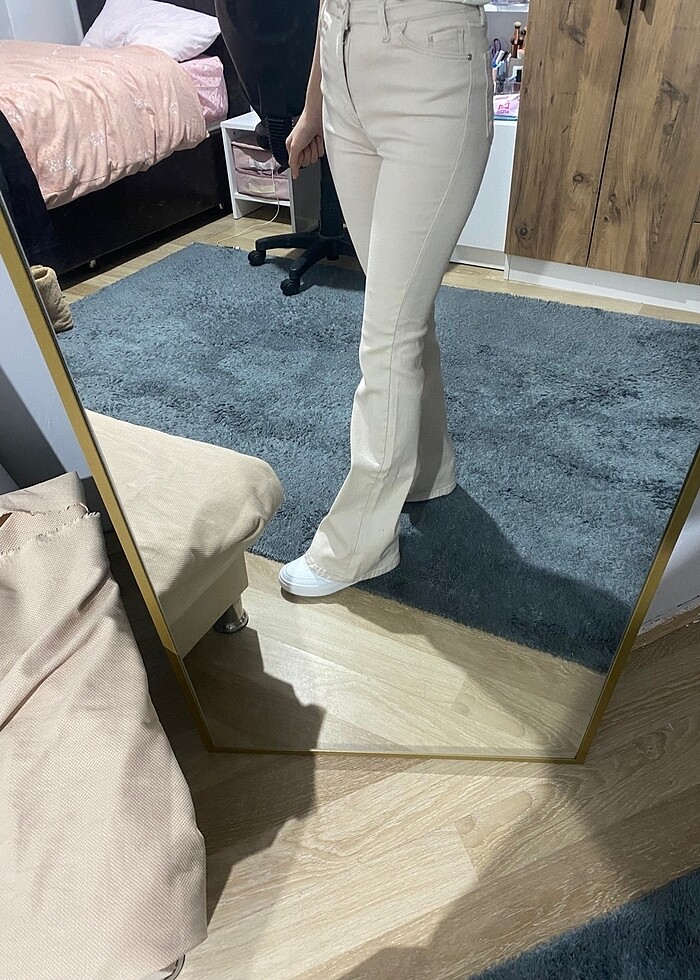 Taş Likralı İspanyol Paça Pantolon - Görsel 4