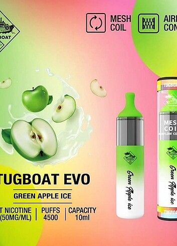 TUGBOAT EVO 4500 Green Apple Ice