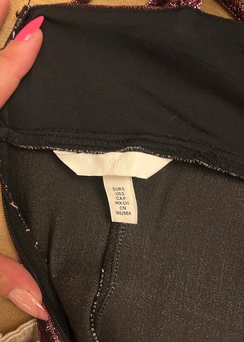 H&M Mor Parlak Mini Elbise