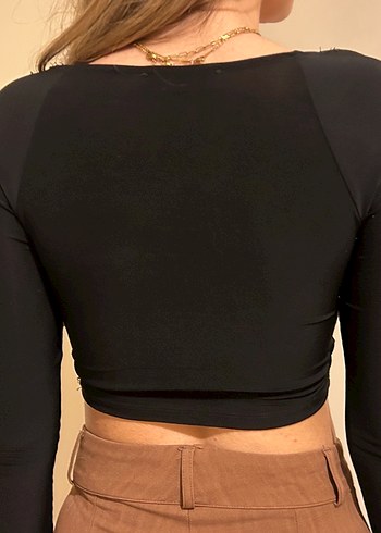 s Beden siyah Renk Siyah Şık Crop