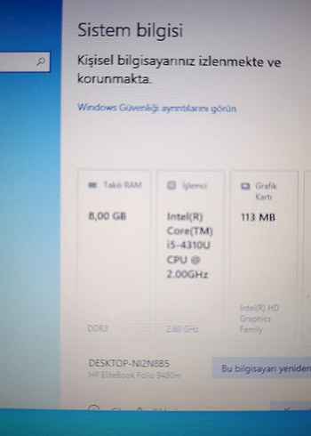 ışıklı klavye 8GB i5 Elitebook Laptop - Görsel 5