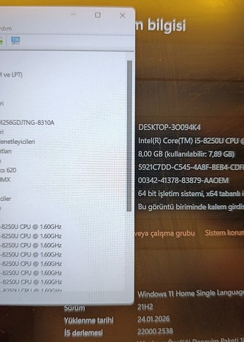 Nvidia Ekran kartlı HP laptop 8GB 256GB - Görsel 7