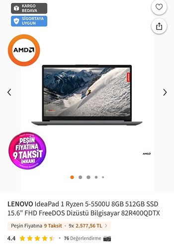 Garantili Lenovo Laptop Ryzen 5 8GB 512GB
ofis okul internet iş - Görsel 8