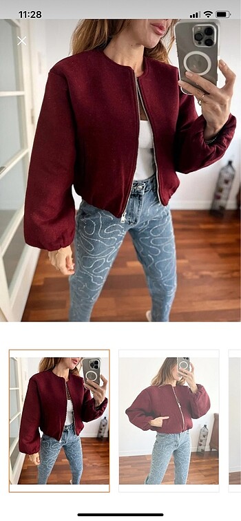 s Beden bordo bomber ceket