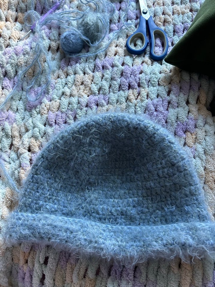 Kadın Mavi tiftik Örgü Bere - Görsel 2