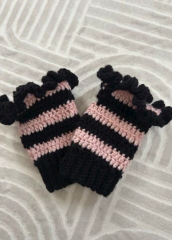 Fırfırlı parmaksız Örgü Eldiven - Görsel 2