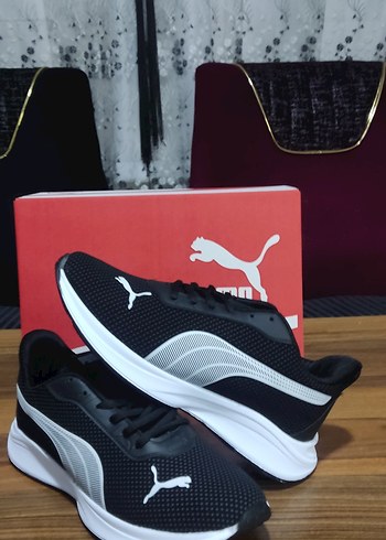 37 Beden Puma Siyah Elastik Bağcıklı Erkek Spor Ayakkabı