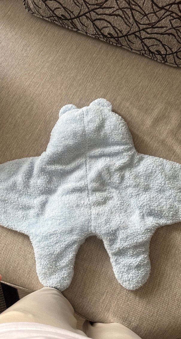 Mavi Bebek Battaniyesi, Peluş Kumaşlı kundak - Görsel 3