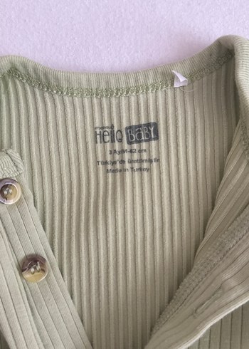 Düğmeli Uzun Kollu Bebek Tulum - Yeşil - Görsel 3